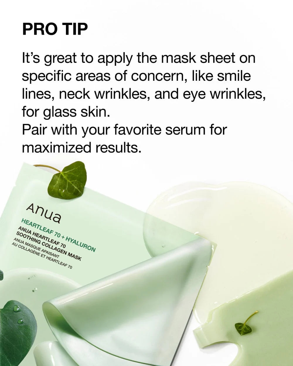 Anua Heartleaf 70+ Hyaluron Collagen Mask 38g-Makeup Stash Pakistan