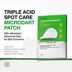 anua acne patch, microdart patch, spot care patch, acne patch, pimple patch, blemish treatment, korean skincare, acne skincare, breakout treatment, spot patch, triple acid patch, pore care, acne prone skin - Makeupstashpk