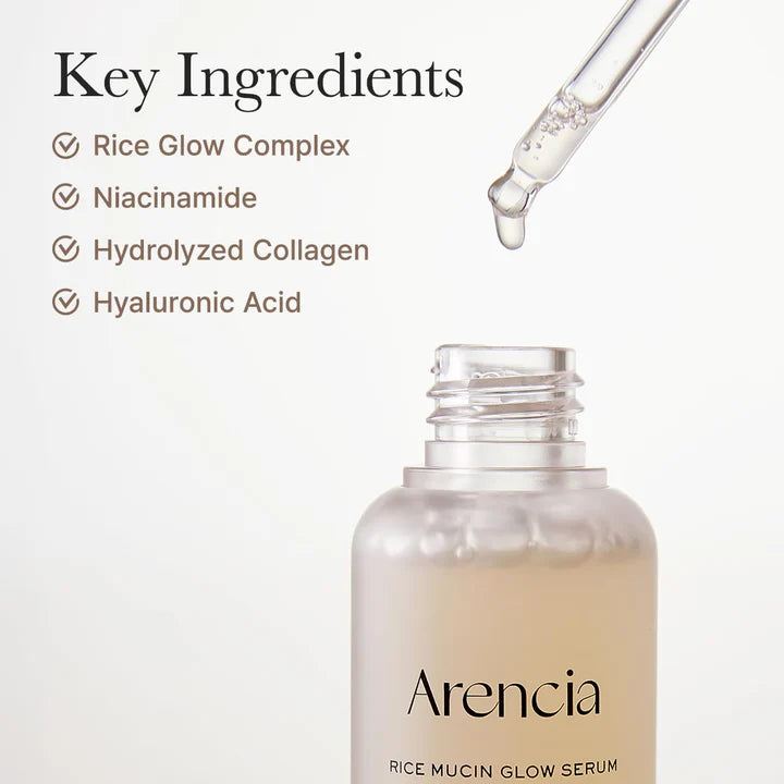 Arencia - Rice Mucin Glow Serum 30ml - Makeup Stash Pakistan