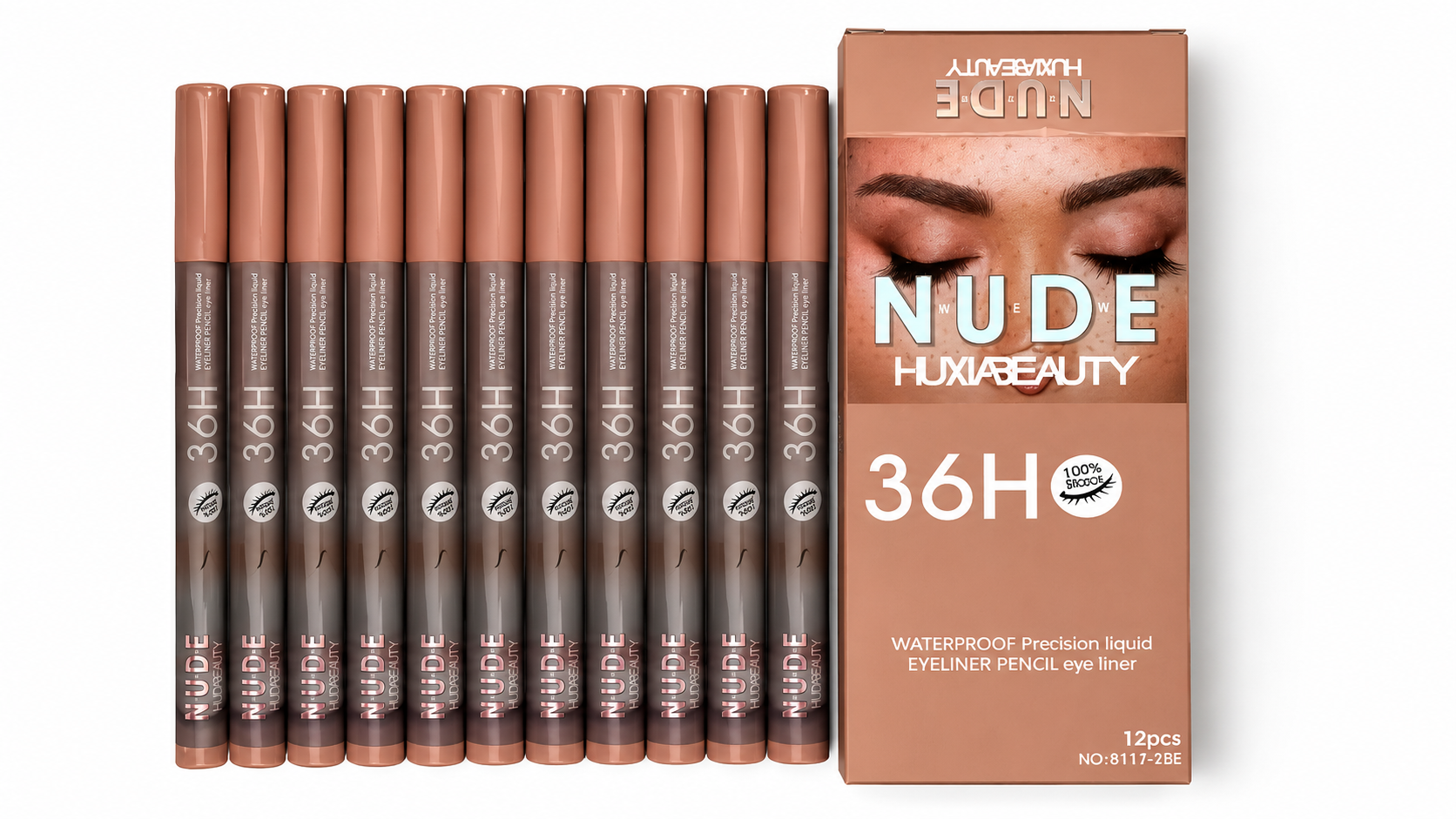 HUXIABEAUTY NUDE 36H Waterproof Precision Liquid Eyeliner Pencil | Long-Lasting Smudge-Proof Eye Liner