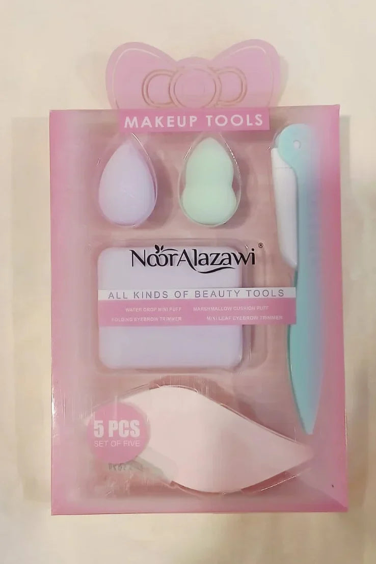 Noor Alazawi 5-Piece Makeup Tools Set – Essential Beauty Tools for Flawless Application