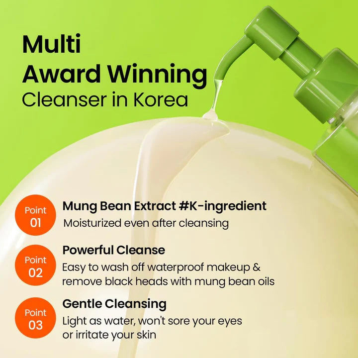 Beplain - Mung Bean Greenful pH balanced Cleansing Oil 10ml Mini - Makeup Stash Pakistan