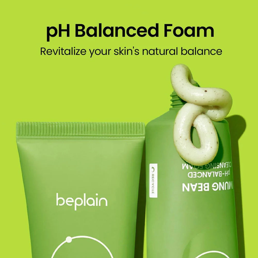 Beplain – Mung Bean Greenful pH balanced Cleansing Foam 80ml - Makeup Stash Pakistan