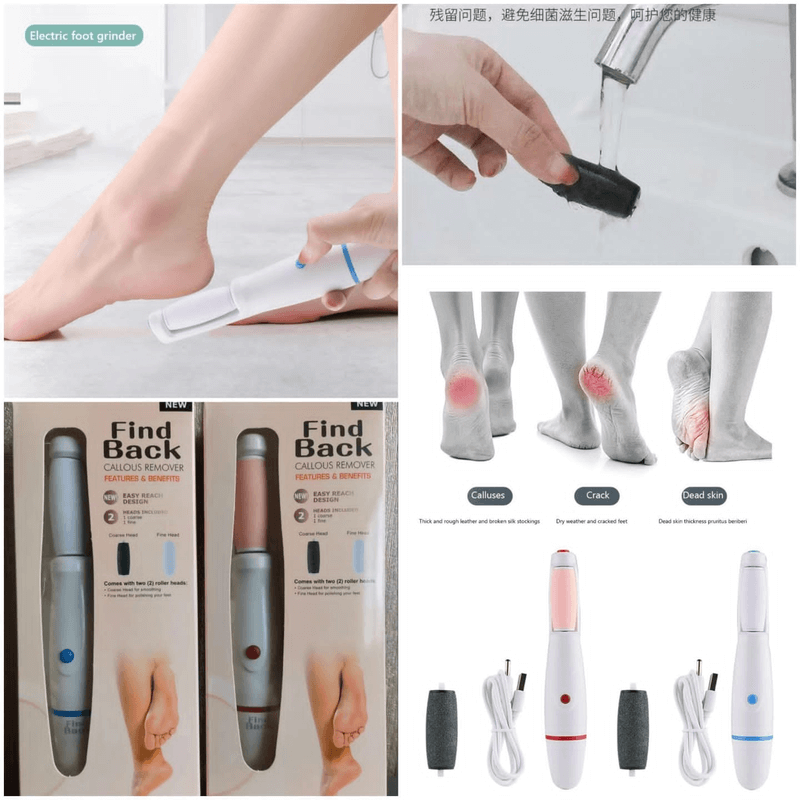 foot file electric, flawless pedi, foot care tool, heel repair, cracked heel remover, pedicure tool, dead skin remover, smooth feet device, rechargeable foot file, callus remover machine, foot care essentials - Makeup Stash Pakistan
