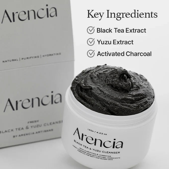 Arencia - Black Tea & Yuzu Rice Mochi Cleanser 120g - Makeup Stash Pakistan
