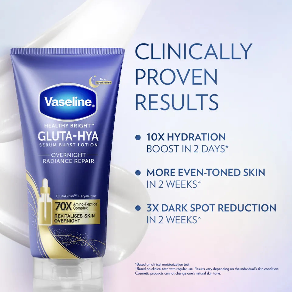 Vaseline,Gluta-Hya,Overnight Lotion,Skin Brightening,Hydrating Lotion,Glutathione Lotion,Makeupstashpk