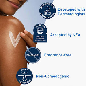 CeraVe Lotion,hydrating body lotion, moisturizer for dry skin, ceramide moisturizer, daily moisturizing lotion, CeraVe skincare, fragrance free lotion, lightweight moisturizer, hyaluronic acid lotion, face and body lotion, non comedogenic moisturizer, sensitive skin lotion, dry skin moisturizer - Makeup Stash Pakistan