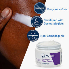 CeraVe Skin Renewing Night Cream – Overnight Repair Moisturizer with Peptides & Ceramides