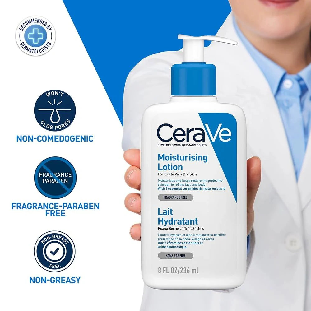 Very Dry Skin Moisturizer, Ceramide Body Lotion, Hyaluronic Acid Lotion, Sensitive Skin Lotion, Face & Body Hydration, Long-Lasting Moisturizer, Eczema-Friendly Lotion, Dermatologist Recommended Skincare- Makeup Stash Pakistan