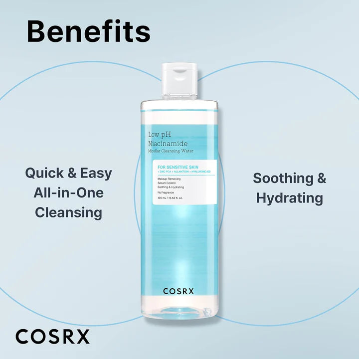 Cosrx - Low pH Niacinamide Micellar Cleansing Water 400ml - Makeup Stash Pakistan