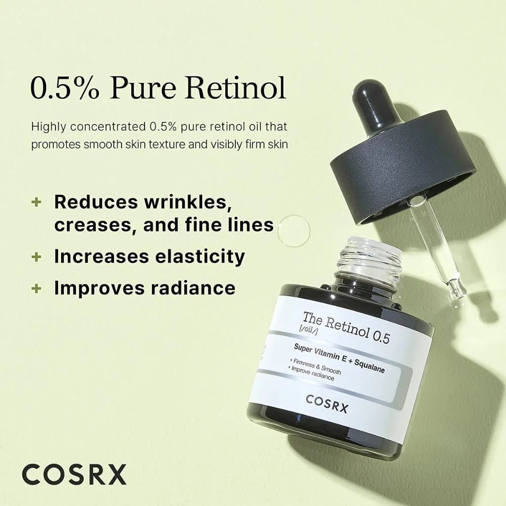 COSRX - The Retinol 0.5 Super Vitamin E + Squalane Oil 20ml -Makeup Stash Pakistan