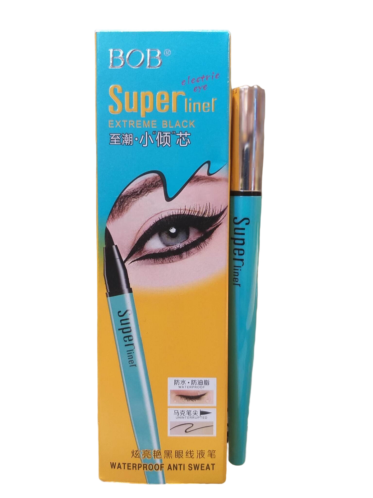 BOB Electric Eye Super Liner Extream Deep Water proof Black Eyeliner - Makeup Stash Pakistan