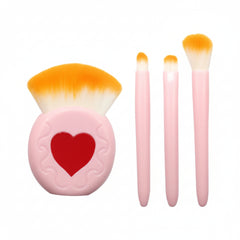 Mini Heart Makeup Brush Set, cute makeup brushes, portable makeup brush set, mini beauty brushes, heart makeup brushes, soft bristle makeup brushes, travel makeup brushes - Makeupstashpk