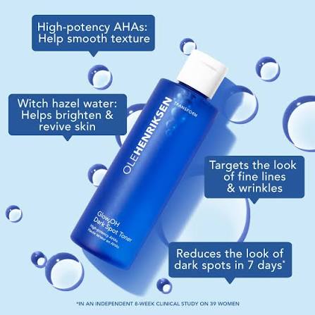 OLE HENRIKSEN, Transform Glow2OH, Glow2OH Dark Spot Toner, Glow2OH Toner, Dark Spot Toner, Brightening Toner, AHA Toner, Glycolic Acid Toner, Lactic Acid Toner, Exfoliating Toner, Alcohol-Free Toner, Travel Size Skincare, 8ml Toner, Face Toner, Uneven Skin Tone -  Makeupstashpk
