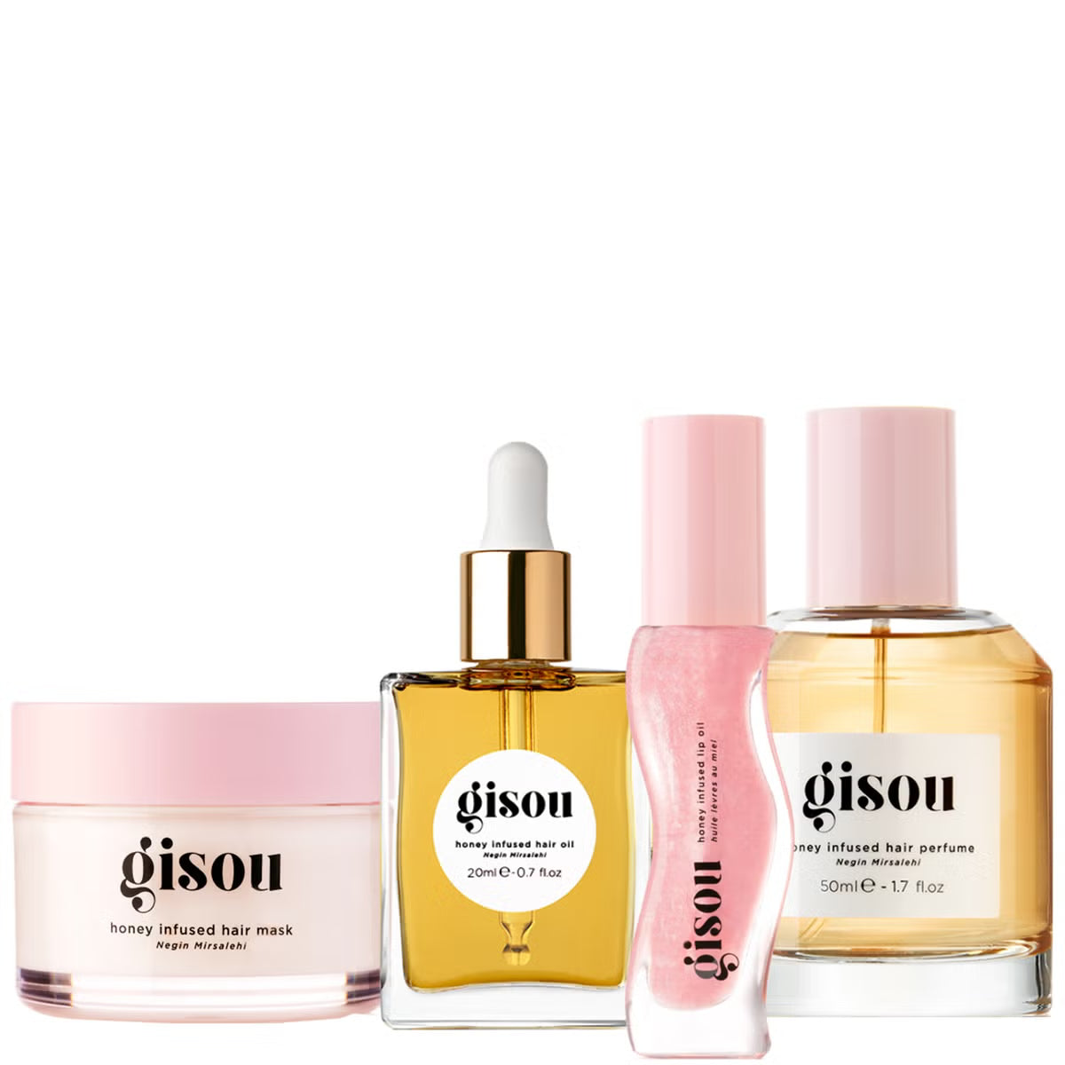Gisou Honey Gloss Hydration Heroes Set – Luxury Honey Infused Hair & Lip Care Gift Set