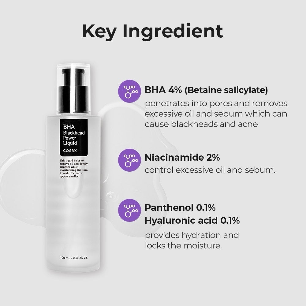 cosrx bha exfoliant, blackhead remover skincare, salicylic acid k beauty, korean exfoliating toner, acne treatment cosrx, pore minimizing skincare, bha liquid exfoliant, oily skin skincare, k beauty acne solution - Makeup Stash Pakistan