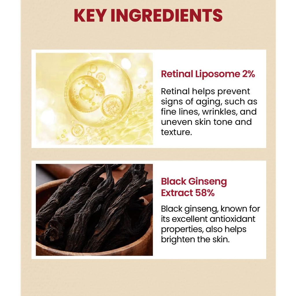 K-Secret - Seoul 1988 Retinal Liposome 2% + Black Ginseng Serum 30ml - Makeup Stash Pakistan