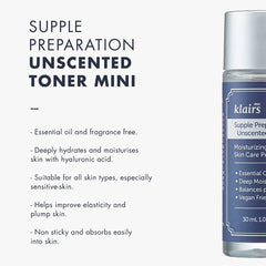 Klairs - Supple Preparation Unscented Toner 30ml-Makeup Stash Pakistan