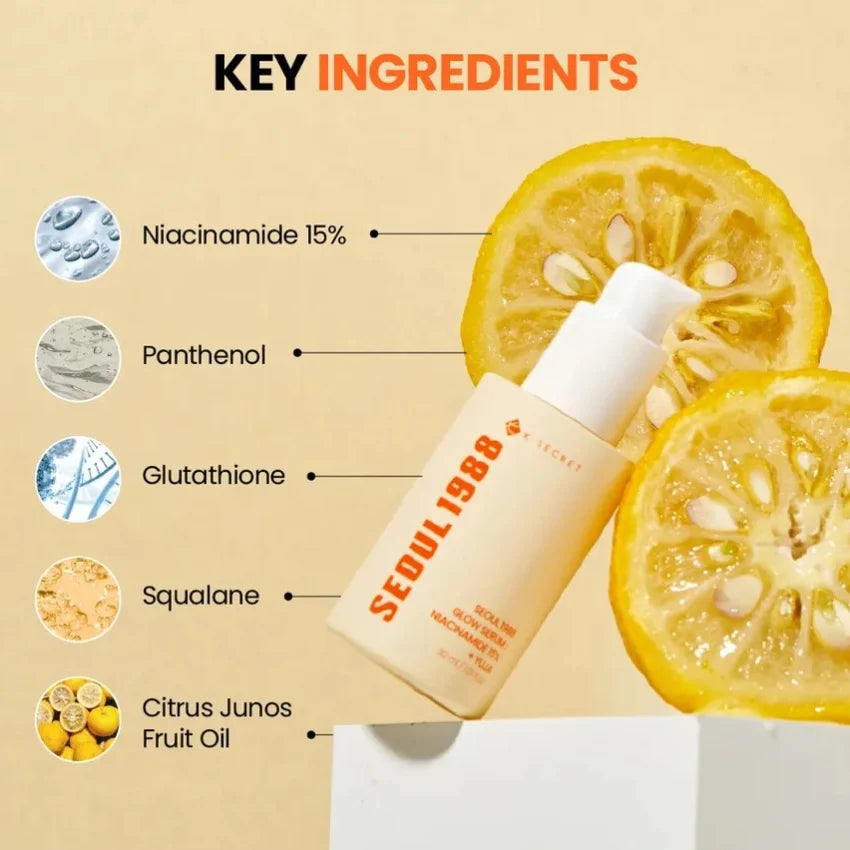 K-Secret Seoul 1988 Capsule Serum Niacinamide 5% + Yuja 30ml – Brightening & Hydrating Korean Face Serum