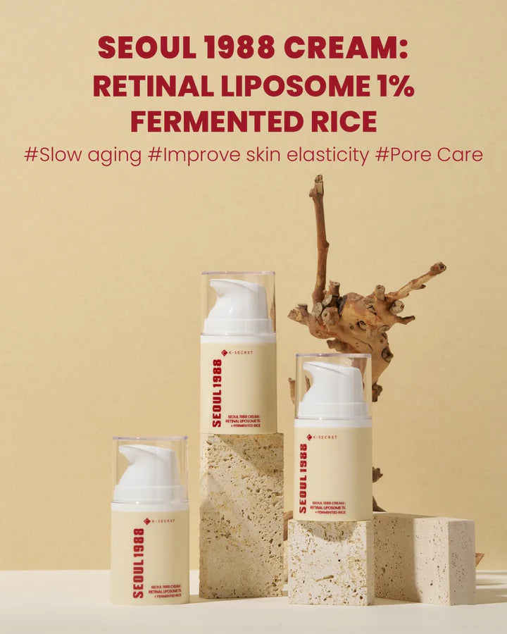 K-Secret - Seoul 1988 Retinal Liposome 1% + Fermented Rice Cream 50ml - Makeup Stash Pakistan