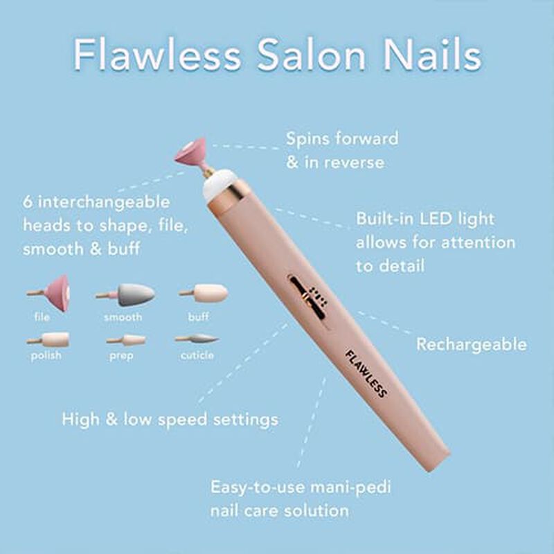 Finish Touch Flawless, Finish Touch Salon Nails Machine, Electric Nail File, Nail Machine, Nail Drill, Nail Buffer, Nail Polisher, Manicure Kit, Pedicure Kit, Professional Nail Care, Acrylic Nail File, Gel Nail File, Nail Grooming Tool, Home Nail Kit - Makeupstashpk