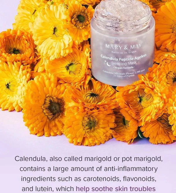 Mary & May Calendula Peptide Ageless Sleeping Mask-Makeup Stash Pakistan
