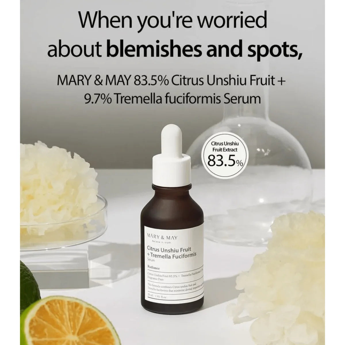 Mary & May - Citrus Unshiu + Tremella Fuciformis 30ml - Makeup Stash Pakistan