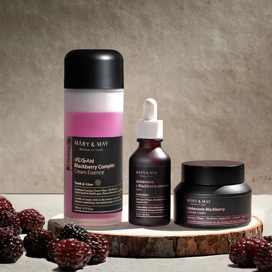 Mary & May - Vegan Blackberry Complex Cream Essence Youth & Glow 140ml - Makeup Stash Pakistan