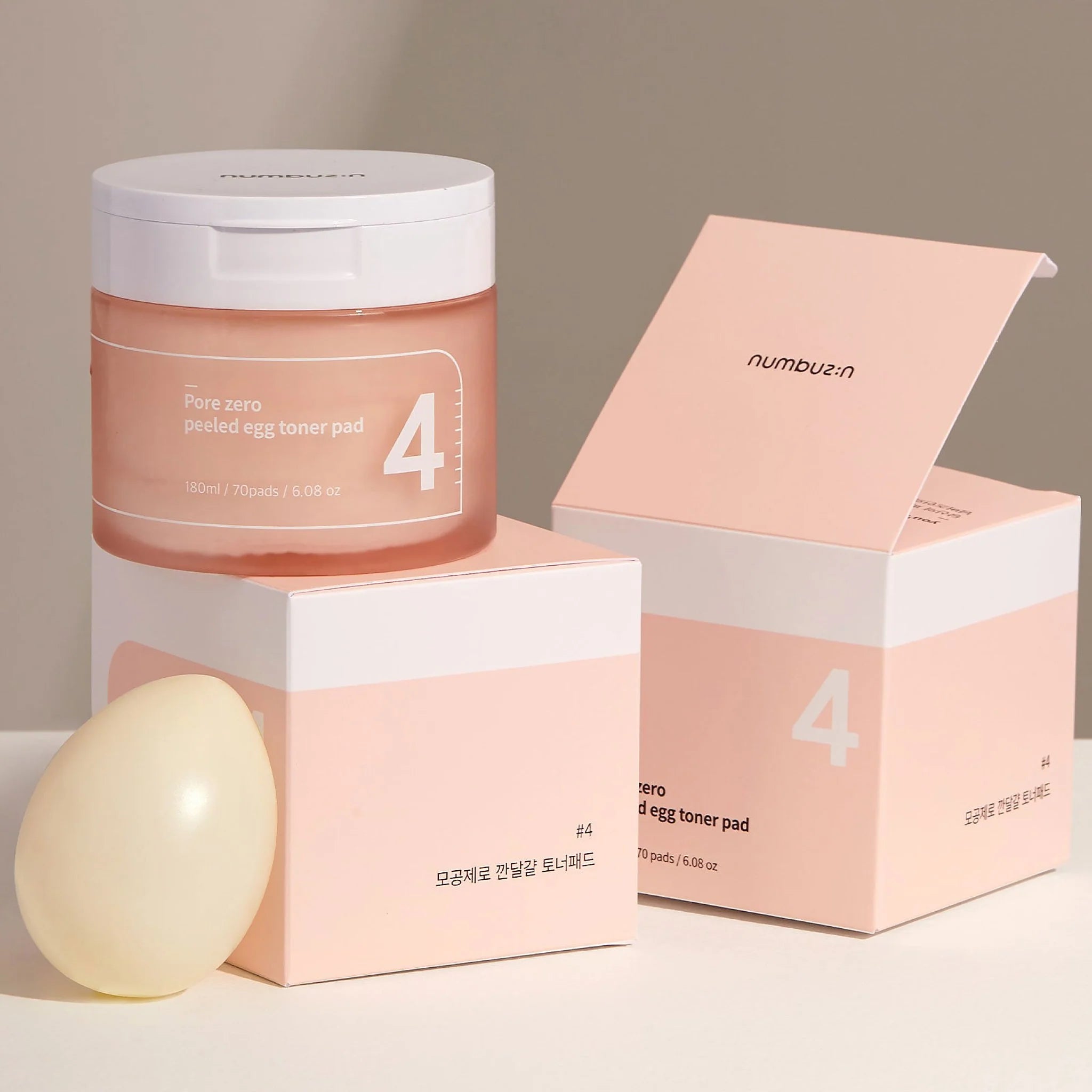 Numbuzin No.4 Pore Zero Peeled Egg Toner Pad 190ml (70 Pads) -Makeup Stash Pakistan