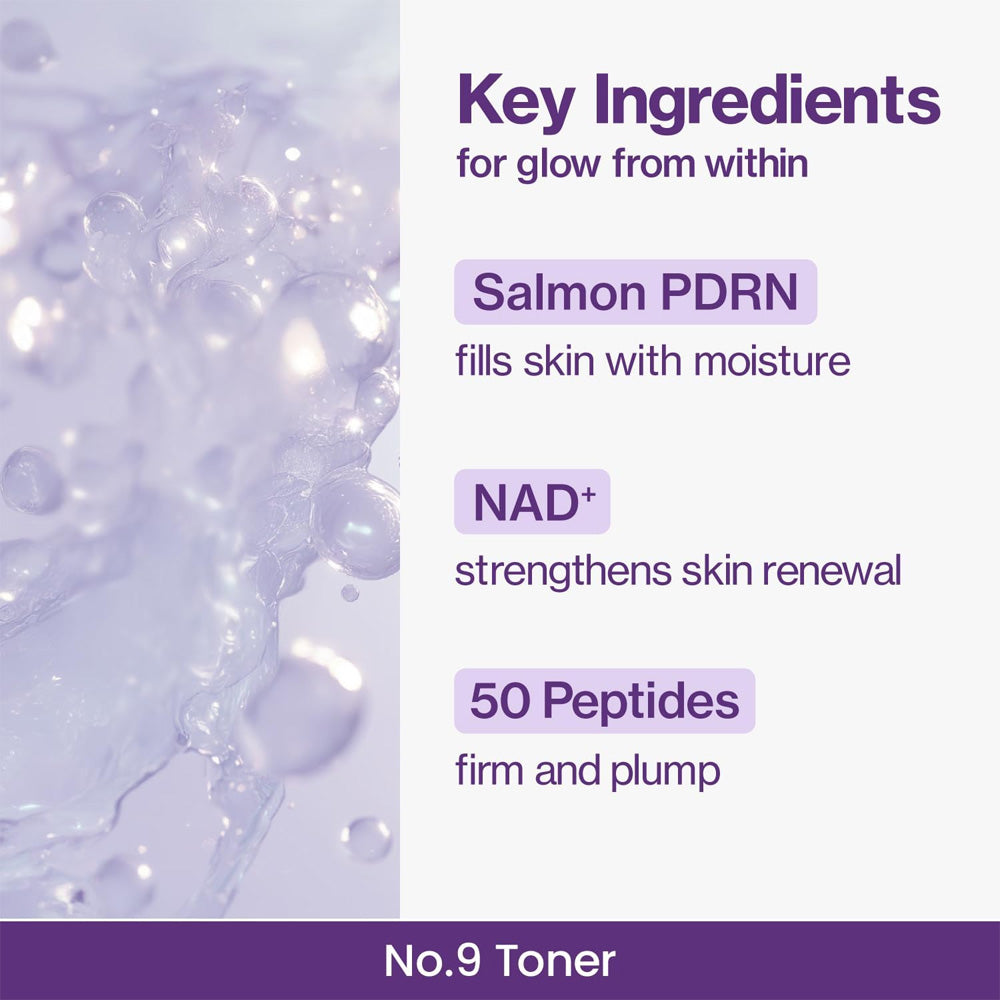 Numbuzin - No.9 NAD PDRN Glow Boosting Toner 150ml - Makeup Stash Pakistan