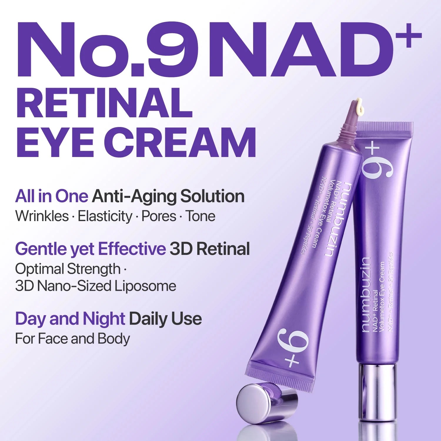 Numbuzin No 9 Eye Cream, Numbuzin NAD Retinol Eye Cream, Numbuzin Volumetox Eye Cream, Retinol Eye Cream, Korean Eye Cream, Anti Aging Eye Cream, Eye Cream for Wrinkles, Dark Circle Treatment, Under Eye Cream - Makeupstashpk