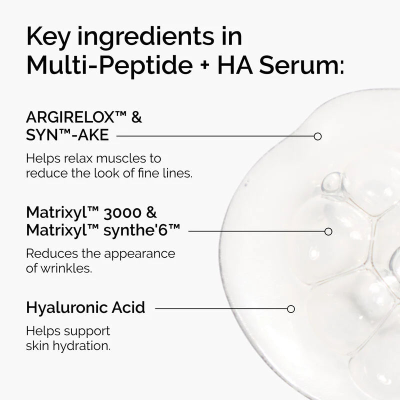 The Ordinary, Multi-Peptide Serum, HA Serum, Hyaluronic Acid Serum, Peptide Serum, Anti Aging Serum, Face Serum, Hydrating Serum, Firming Serum, Wrinkle Care, Fine Lines, Skincare, Facial Serum, Daily Skincare - Makeup Stash Pakistan