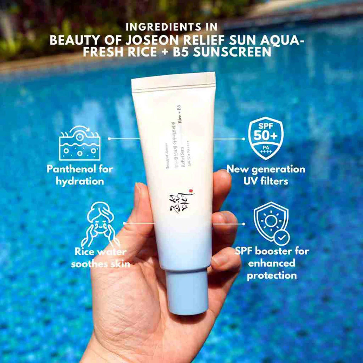 Aqua Fresh Sunscreen, SPF50 PA++++, Rice Sunscreen, Korean Sunscreen, Lightweight Sunscreen, No White Cast Sunscreen, Hydrating Sunscreen, Daily Sun Protection - Makeup Stash Pakistan