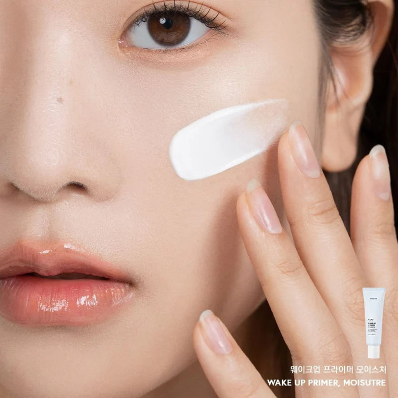Hydrating Primer, Moisture Primer, Makeup Base Korea, K Beauty Primer, Dewy Skin Primer, Smooth Skin Base, Long Lasting Makeup Primer, CLIO Wake Up Primer, Face Primer Hydrating, Makeup Prep Essential, Glowing Skin Primer, Korean Makeup Base, Beauty Essentials, Primer for Dry Skin - Makeup Stash Pakistan