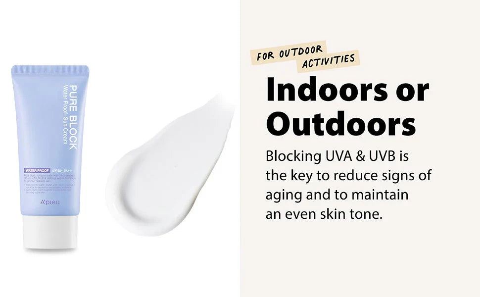 A’PIEU Water Proof Sun Cream SPF50+ PA++++ – Long-Lasting Waterproof Korean Sunscreen for Face & Body