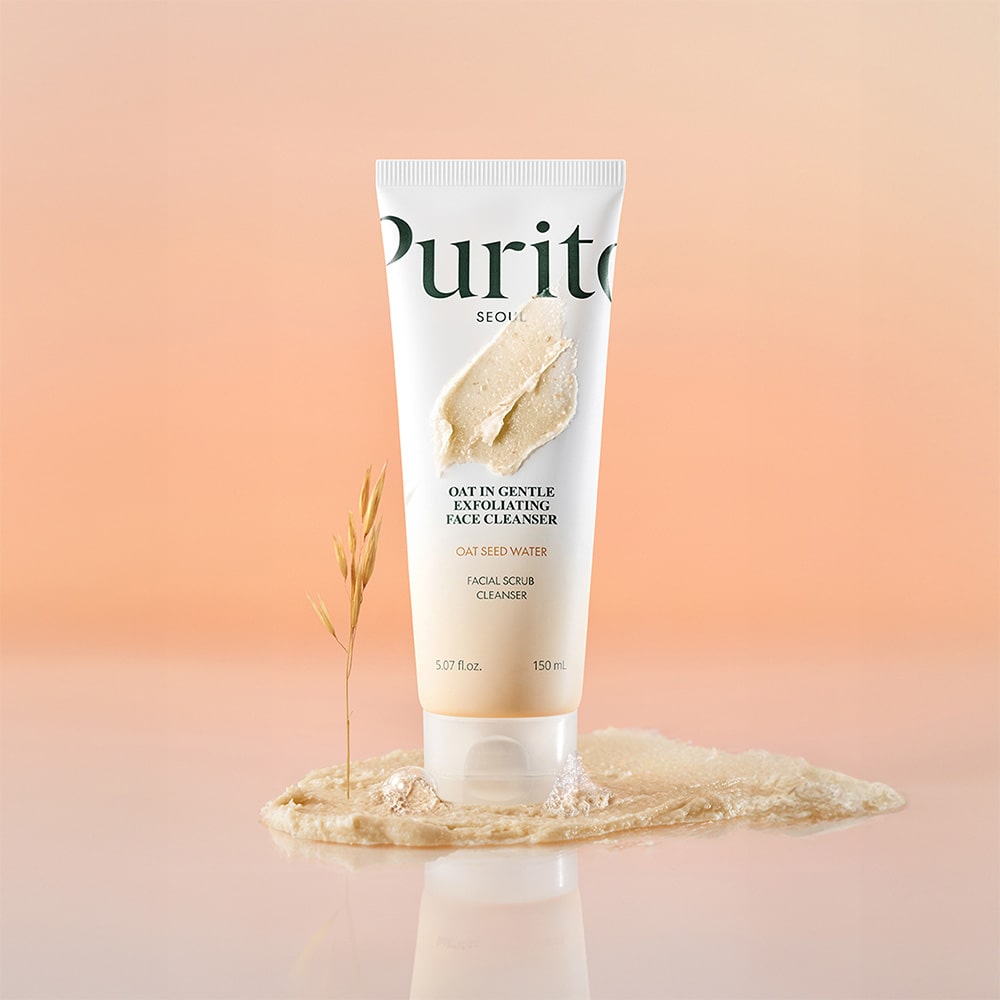 Gentle exfoliating cleanser, Korean face wash sensitive skin, oat face cleanser Korea, mild exfoliating face wash, Purito SEOUL cleanser, soothing cleanser for redness, Korean skincare cleanser, daily exfoliating cleanser, hydrating face wash - Makeup Stash Pakistan
