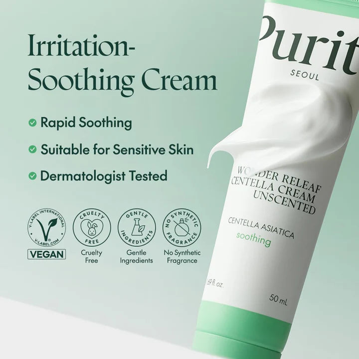 Purito - Wonder Releaf Centella Cream Unscented 50ml-Makeup Stash Pakistan
