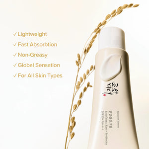 Relief Sun SPF50, Korean Sunscreen, Rice Probiotics Sunscreen, Hydrating SPF, No White Cast Sunscreen, Daily Sunscreen Korea, Sensitive Skin SPF, K Beauty Sunscreen, Lightweight Sunscreen - Makeupstashpk