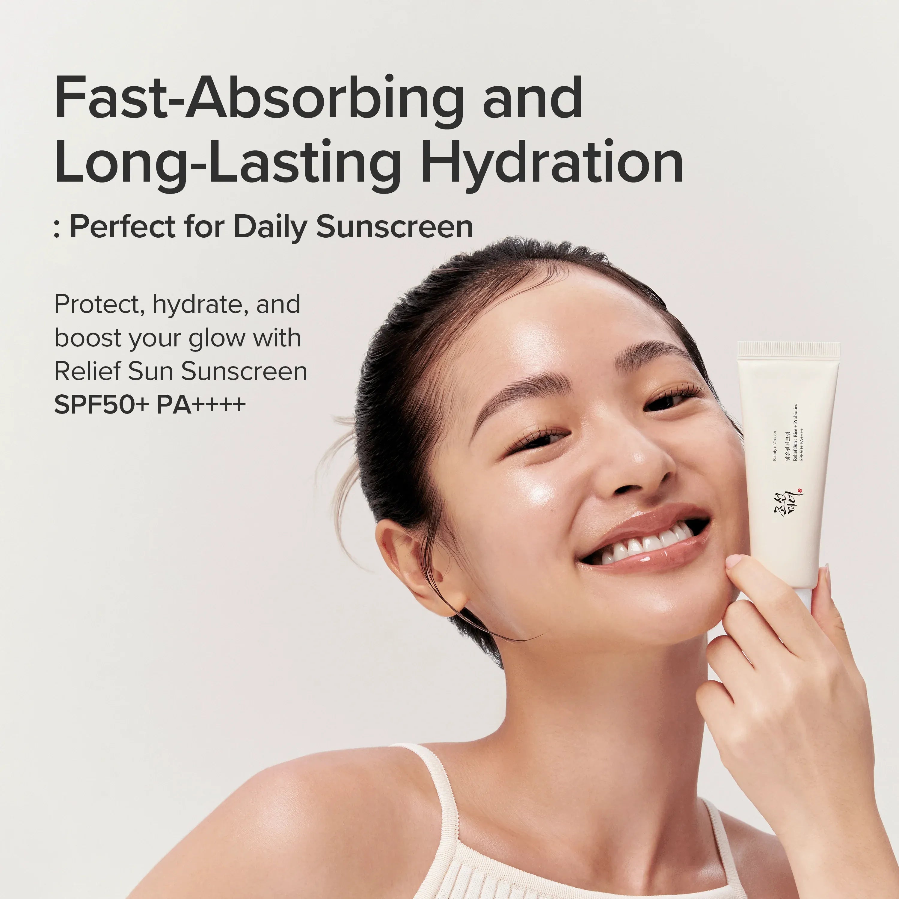 Relief Sun SPF50, Korean Sunscreen, Rice Probiotics Sunscreen, Hydrating SPF, No White Cast Sunscreen, Daily Sunscreen Korea, Sensitive Skin SPF, K Beauty Sunscreen, Lightweight Sunscreen - Makeupstashpk