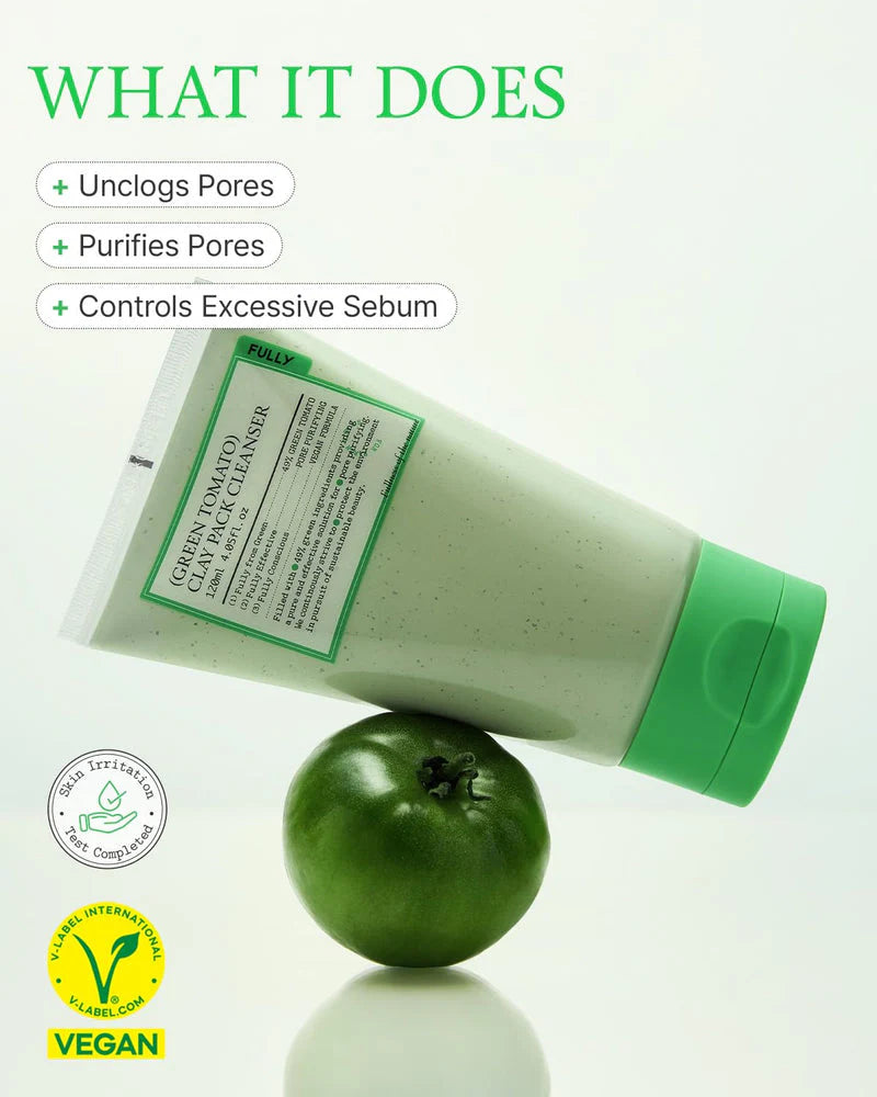 FULLY - Green Tomato Clay Pack Cleanser 120ml - Makeup Stash Pakistan