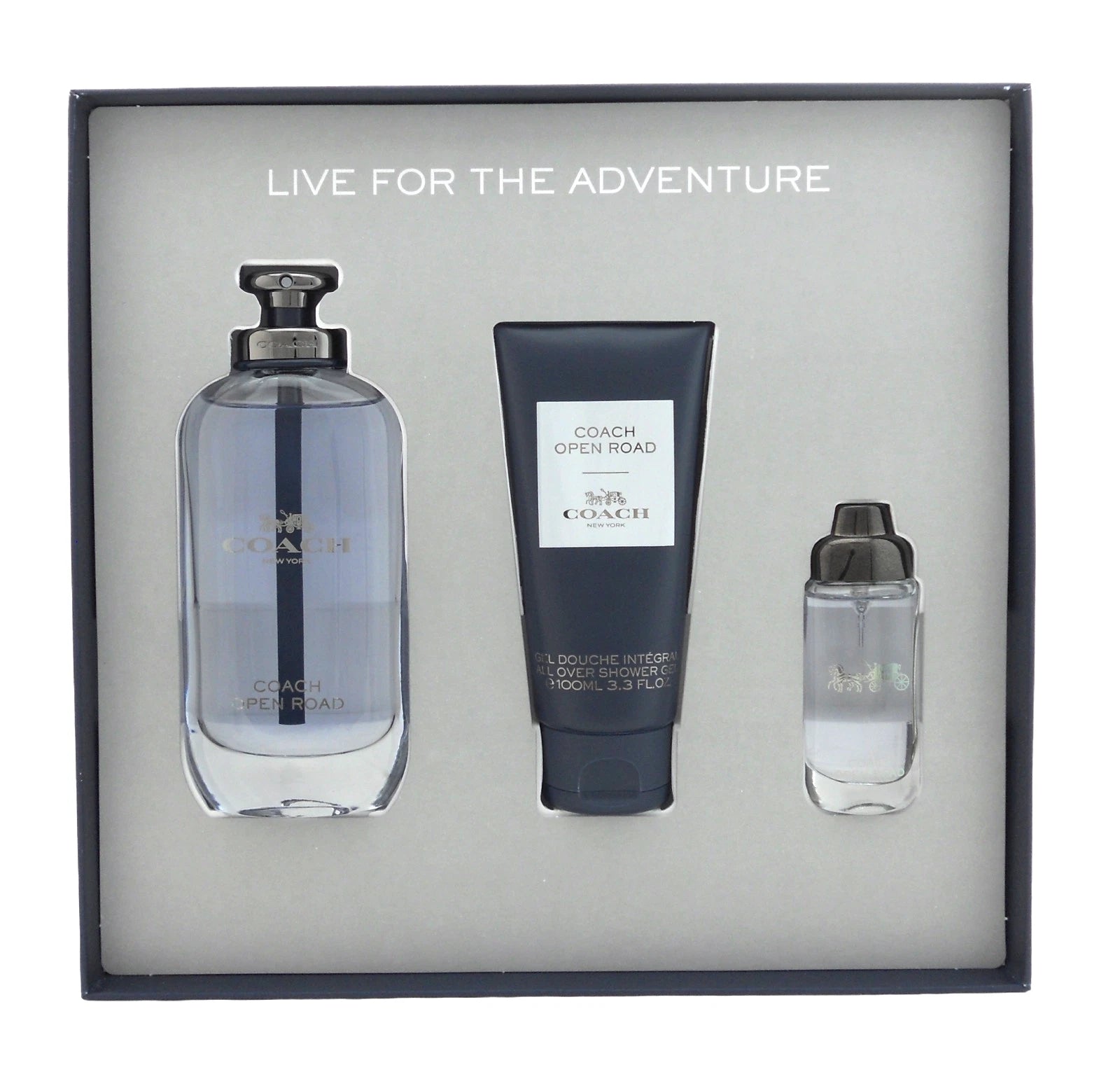 Coach Open Road Men 3-Piece Gift Set – EDT 100ml + EDT 15ml + Shower Gel 100ml
