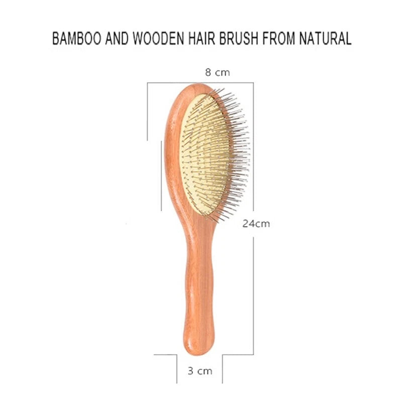 Steel Needle Brush, Detangling Hair Brush, Scalp Massage Brush, Wooden Hair Brush, Hair Care Tools, Anti Frizz Brush, Hair Styling Brush, Wet Dry Hair Brush, Hair Grooming Tools, Smooth Hair Brush - Makeup Stash Pakistan
