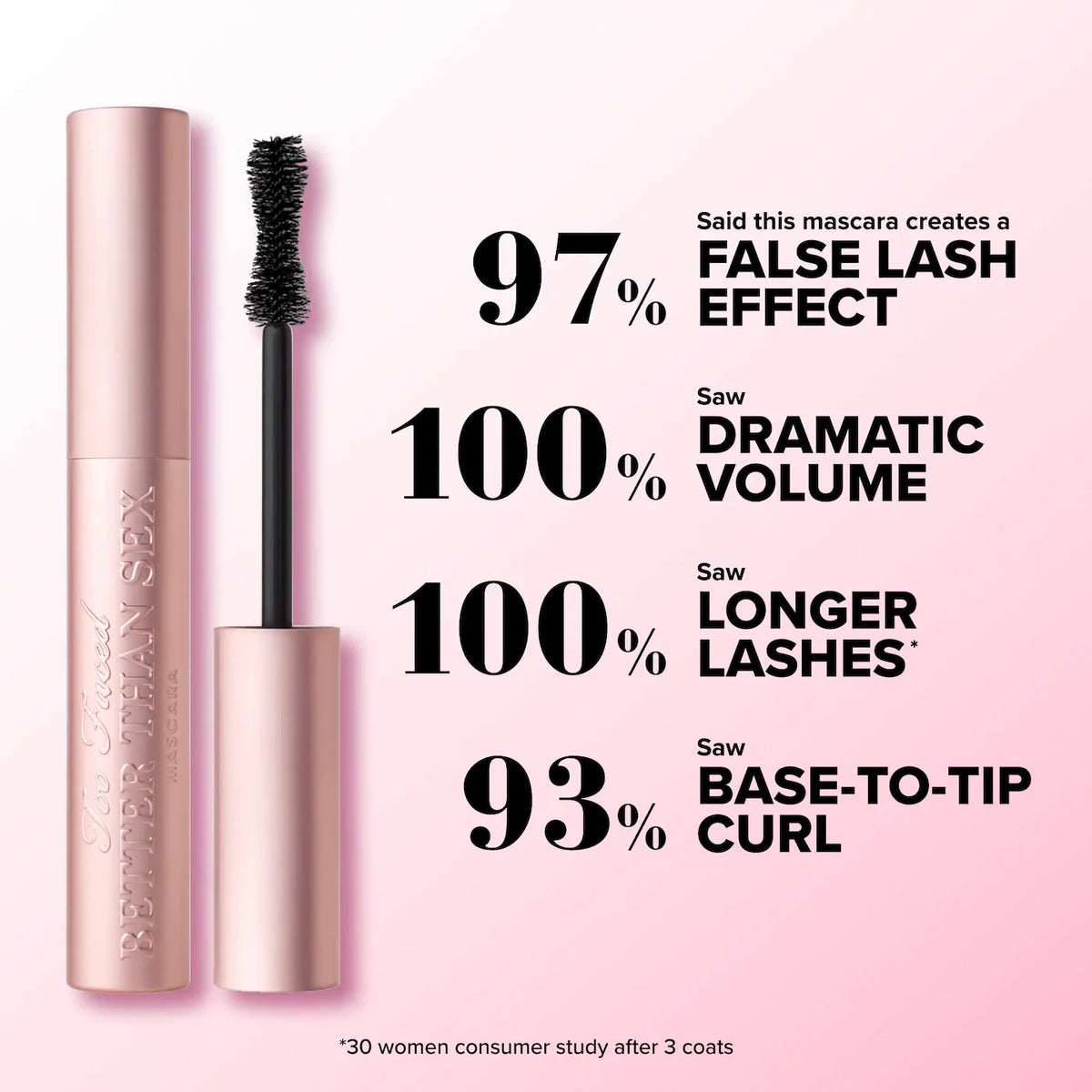 Too Faced,Mascara,Black Mascara,Volumizing Mascara,Long-lasting,Clump-free mascara,Makeupstashpk