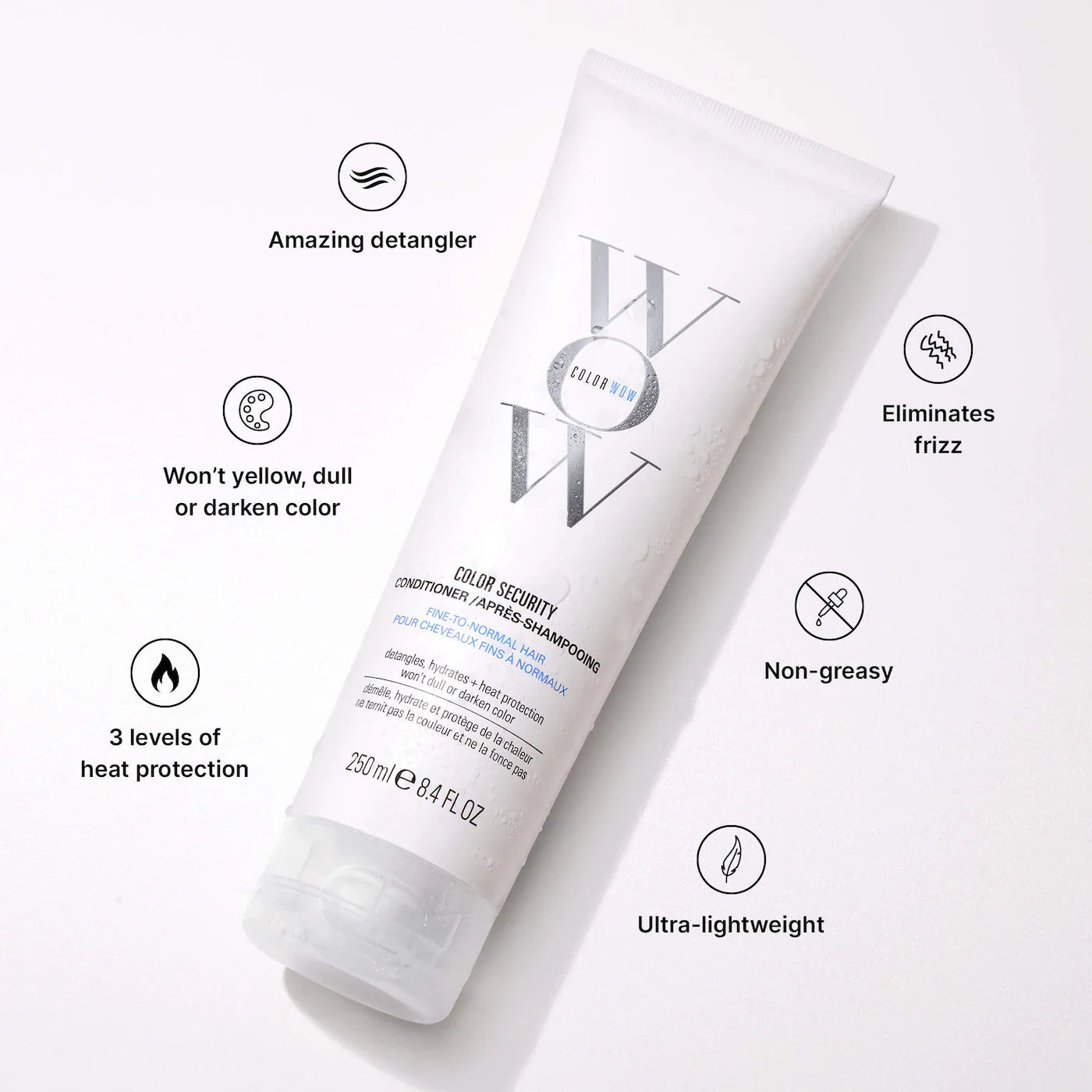 COLOR WOW Color Security Conditioner for Fine Hair 250ML – Lightweight, Color-Safe Volumizing Conditioner