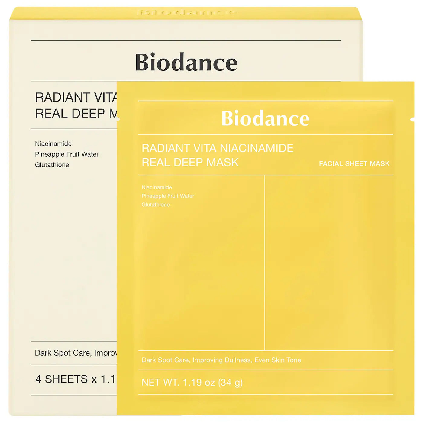 Biodance Radiant Vita Niacinamide Real Deep Mask 34g -  Makeup Stash Pakistan