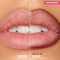 huda beauty lip contour stain, toasty brown lip stain, nude brown lip color, transfer proof lip stain, matte lip stain, long lasting lip contour, huda beauty makeup, nude lip liner stain, waterproof lip stain, brown nude lips, smudge proof lip product, Makeupstashpk