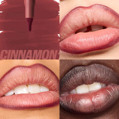 huda beauty lip contour stain, cinnamon lip stain, brown nude lip stain, transfer proof lip stain, matte lip contour, long lasting lip color, huda beauty makeup, warm brown nude lips, waterproof lip stain, smudge proof lip product, everyday nude lip shade,Makeupstashpk
