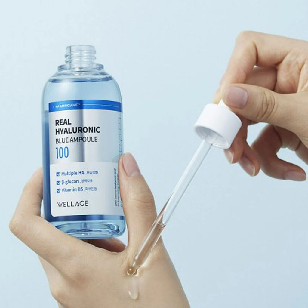 Wellage - Real Hyaluronic Blue Ampoule 100-60ml-Makeup Stash Pakistan