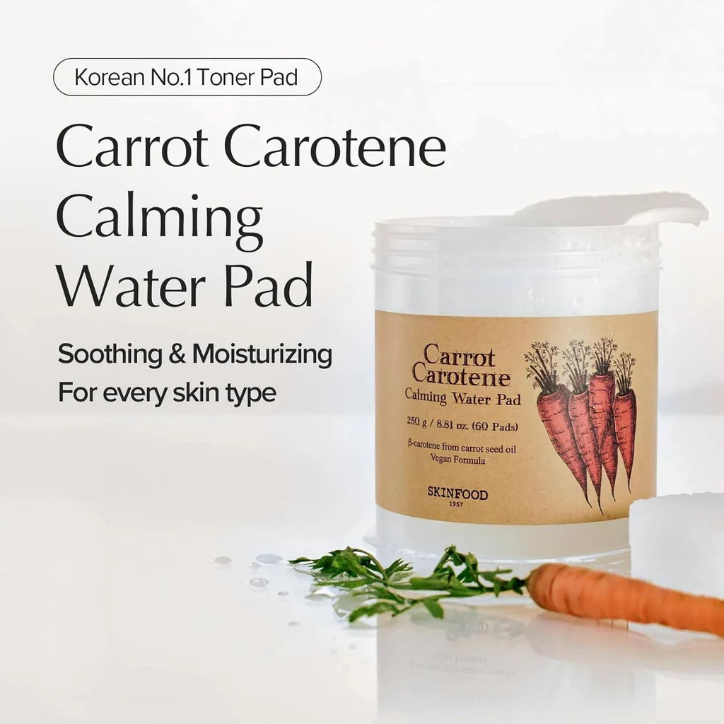 SKINFOOD - Carrot Carotene Calming Water Pad - 60 EA - Makeup Stash Pakistan