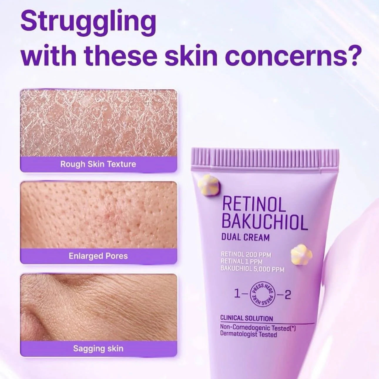 Retinol Bakuchiol Cream, Korean Anti Aging Cream, Firming Face Cream, Wrinkle Repair Cream, Korean Skincare Pakistan, Bakuchiol Moisturizer, Some By Mi Pakistan, Retinol Cream, Elasticity Care Cream, Korean Beauty Products, Fine Line Treatment, Makeupstashpk